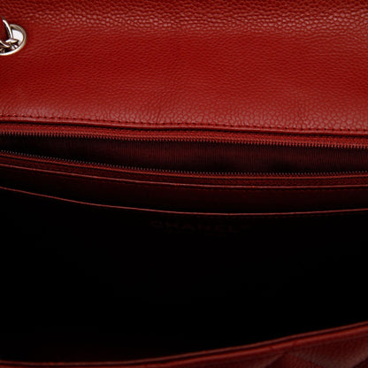 Chanel Red Caviar Classic Jumbo Single Flap Bag