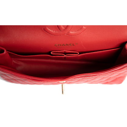 Chanel Red Caviar Classic Medium Double Flap Bag