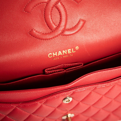 Chanel Red Caviar Classic Medium Double Flap Bag