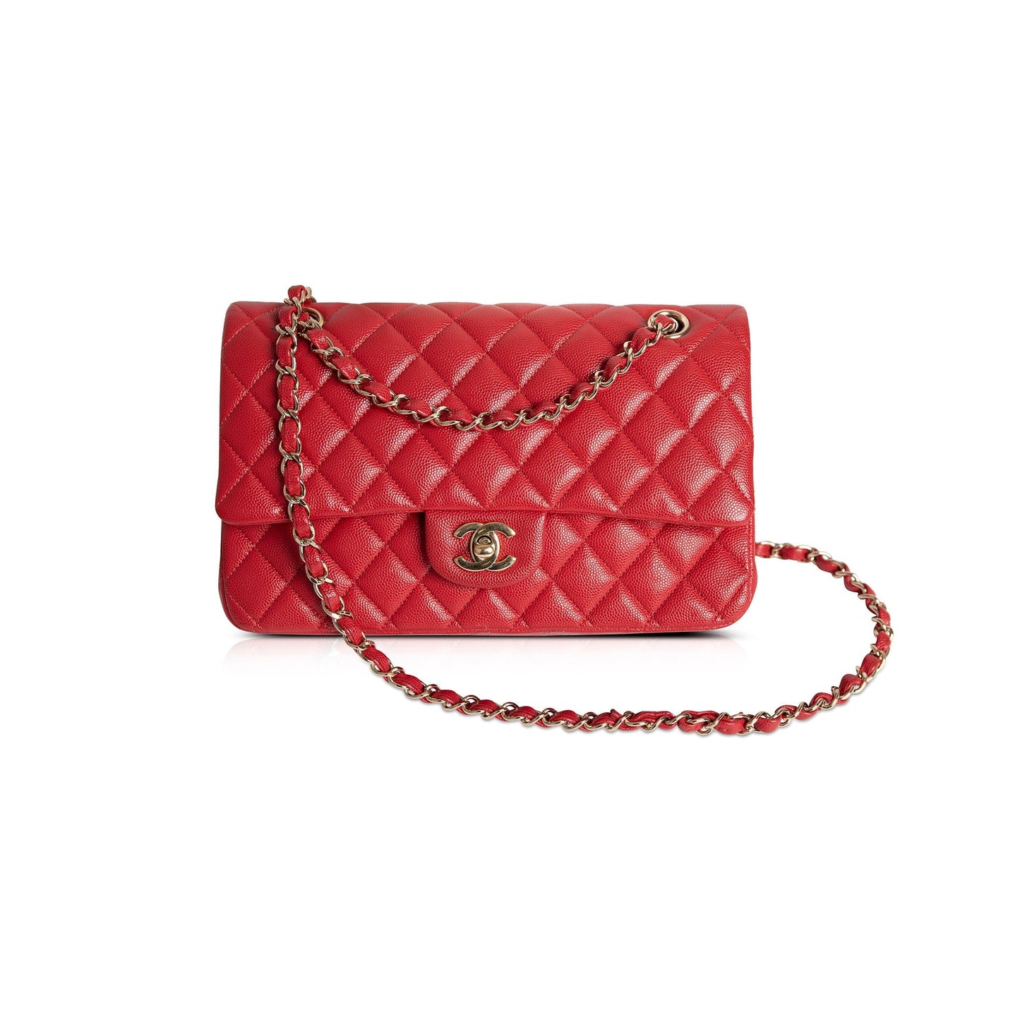 Chanel Red Caviar Classic Medium Double Flap Bag