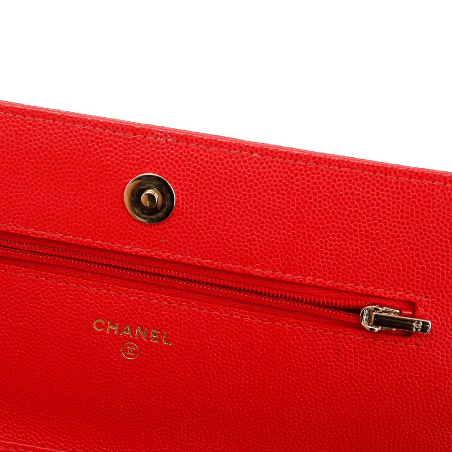 Chanel Red Caviar Classic Wallet on Chain
