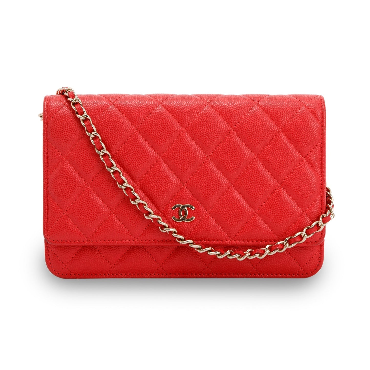 Chanel Red Caviar Classic Wallet on Chain