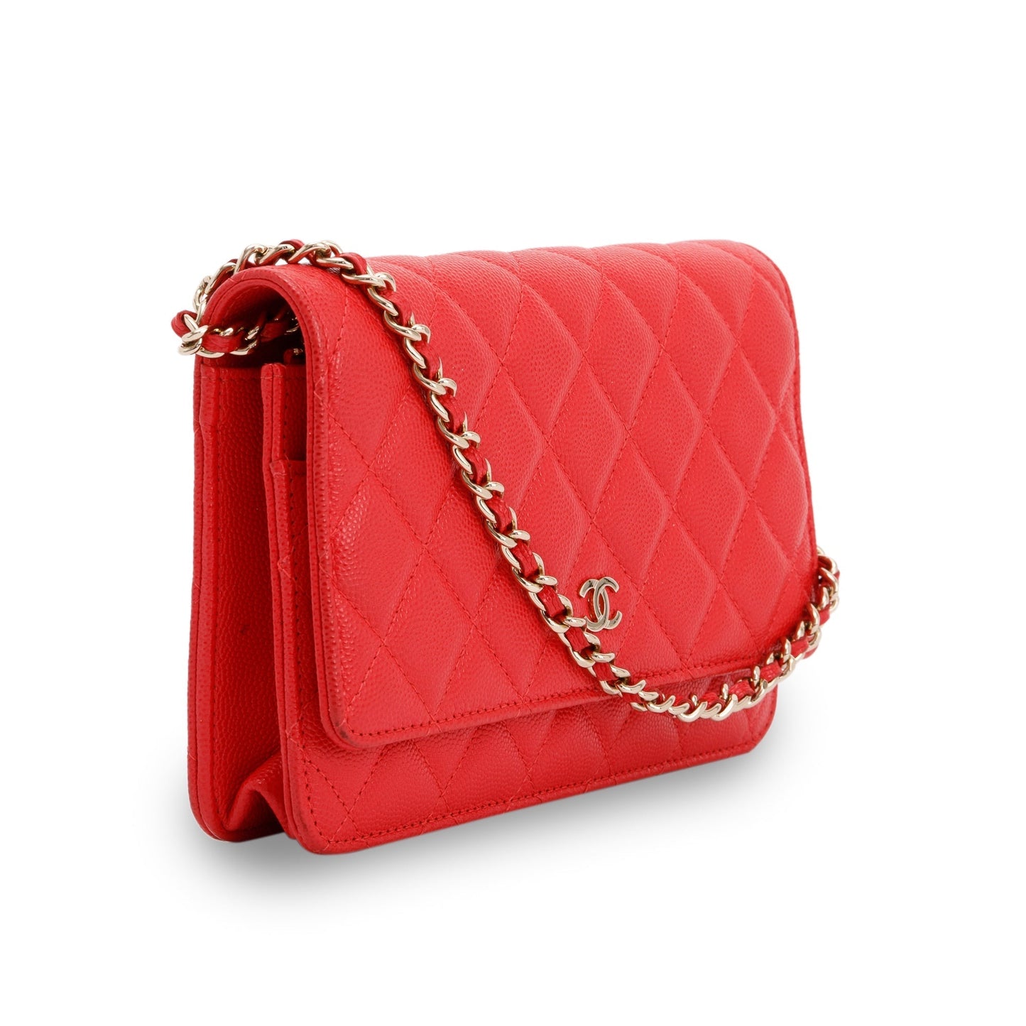 Chanel Red Caviar Classic Wallet on Chain