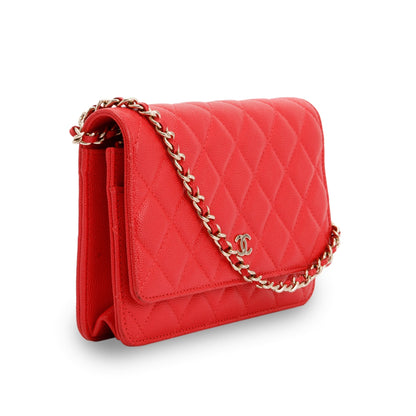 Chanel Red Caviar Classic Wallet on Chain