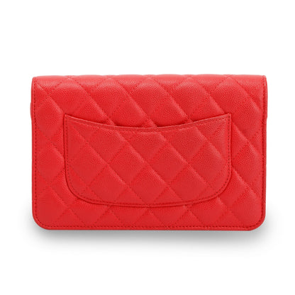 Chanel Red Caviar Classic Wallet on Chain