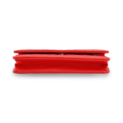 Chanel Red Caviar Classic Wallet on Chain