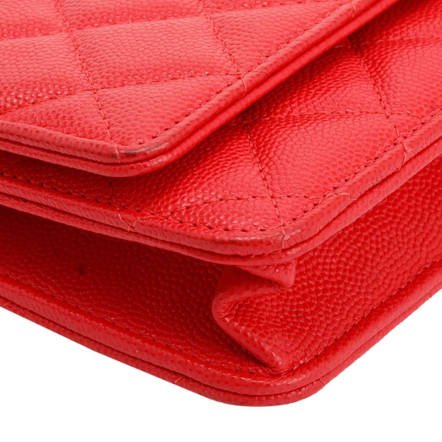 Chanel Red Caviar Classic Wallet on Chain
