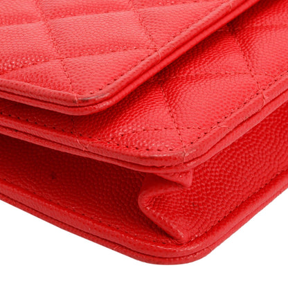 Chanel Red Caviar Classic Wallet on Chain