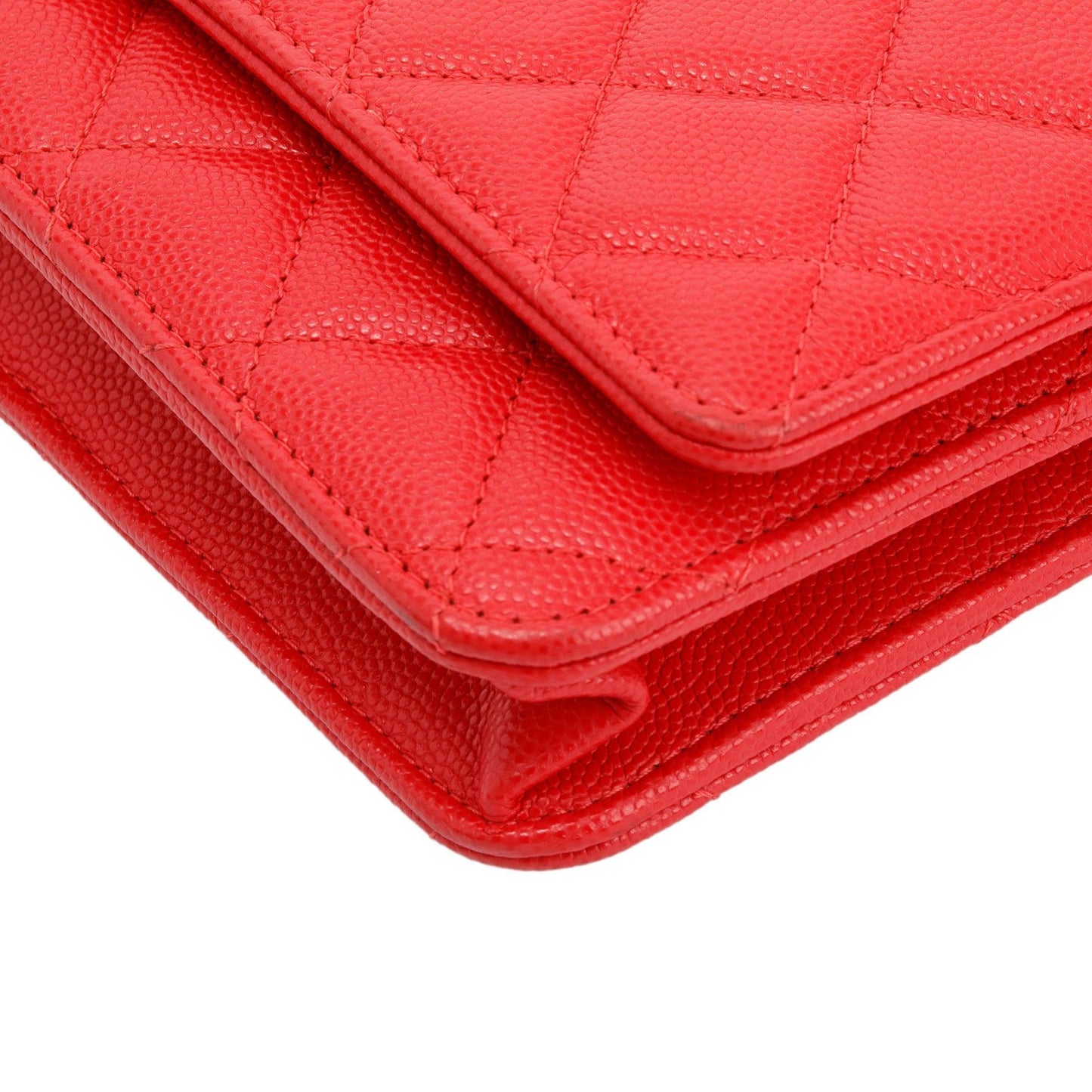 Chanel Red Caviar Classic Wallet on Chain