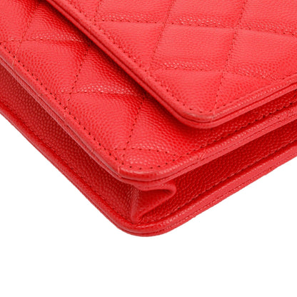 Chanel Red Caviar Classic Wallet on Chain