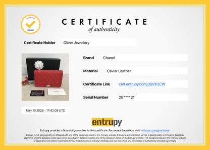 Chanel Red Caviar Leather Boy Wallet on Chain