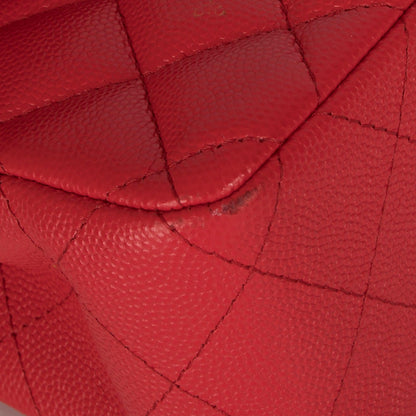 Chanel Red Caviar Small Classic Double Flap Bag