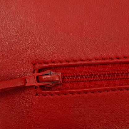 Chanel Red Lambskin Classic Jumbo Double Flap Bag
