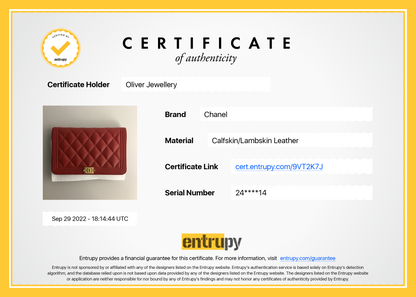 Chanel Red Lambskin Leather Boy Wallet on Chain