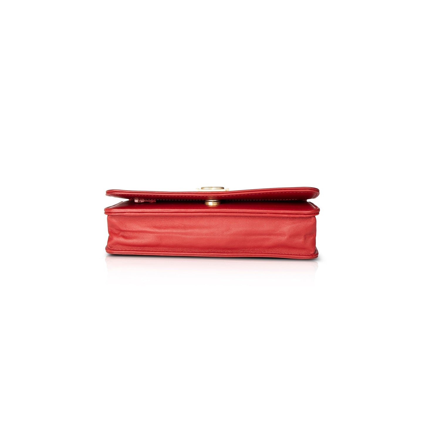 Chanel Red Lambskin Leather Boy Wallet on Chain