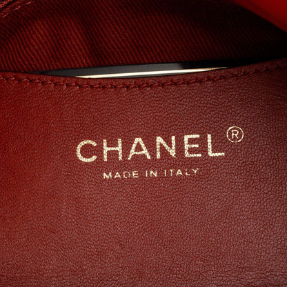 Chanel Red Lambskin Leather Just Mademoiselle Medium Bowler Bag