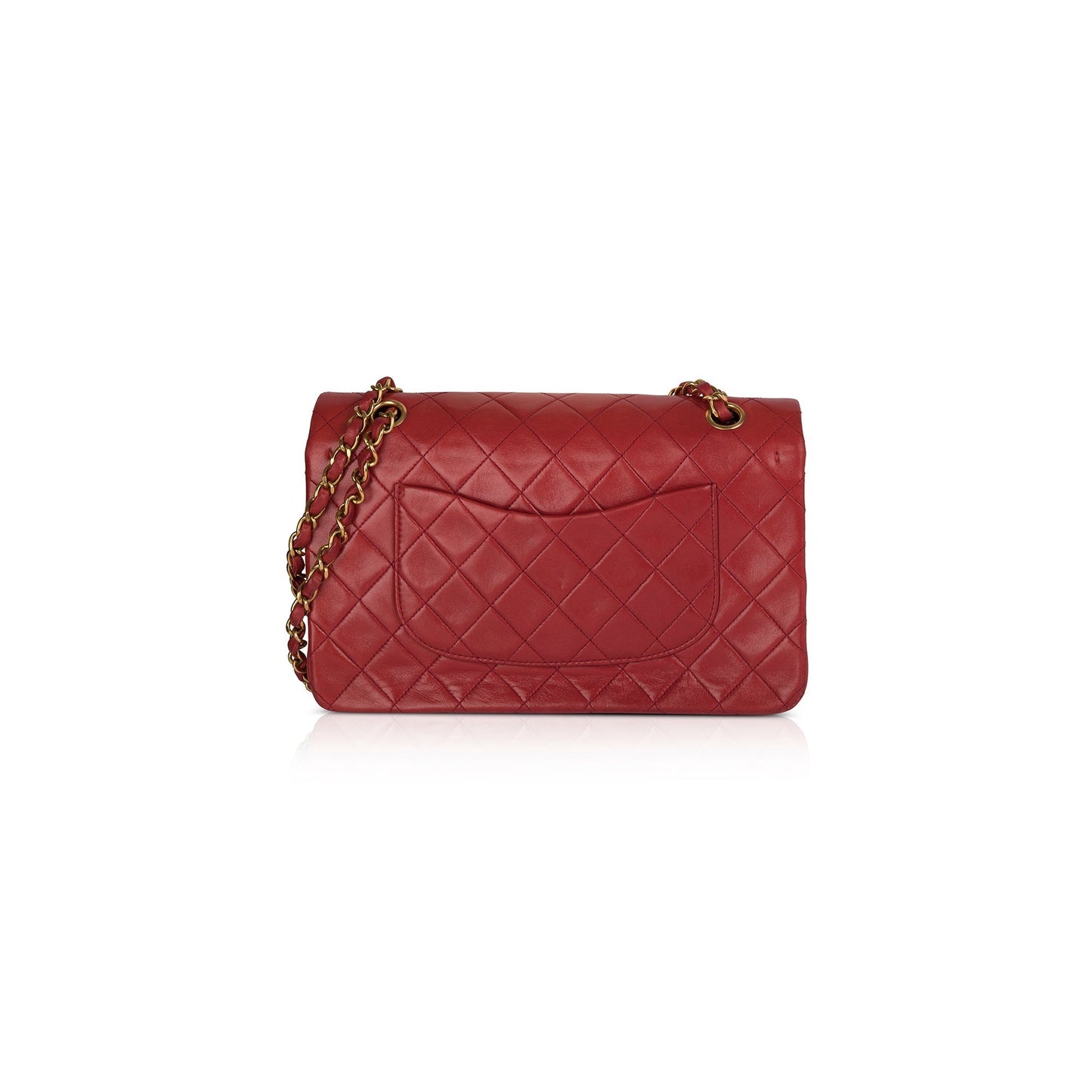 Chanel Red Lambskin Medium Classic Double Flap Bag