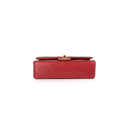 Chanel Red Lambskin Medium Classic Double Flap Bag