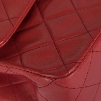 Chanel Red Lambskin Medium Classic Double Flap Bag