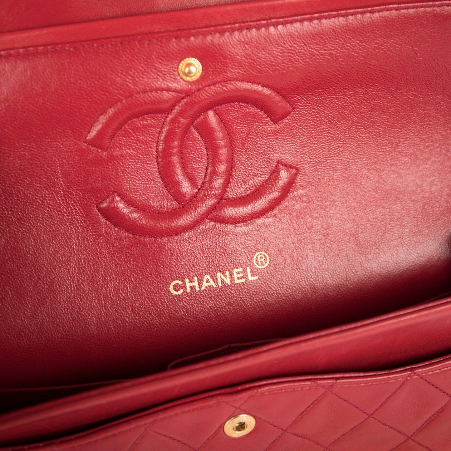 Chanel Red Lambskin Medium Classic Double Flap Bag