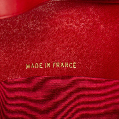 Chanel Red Leather Diamond Stitch Bifold Yen Wallet