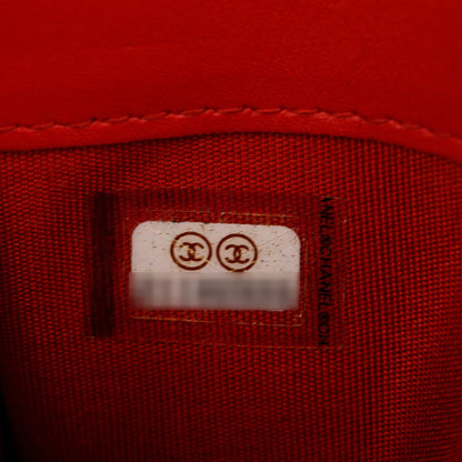 Chanel Red Leather Timeless CC Yen Wallet