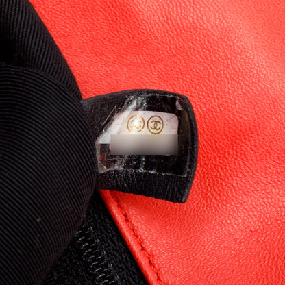 Chanel Red Patent Leather Woven Stitch CC Mini Full Flap Bag
