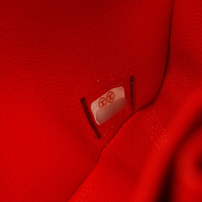 Chanel Red Quilted Caviar Leather Chevron Jumbo Double Flap Bag