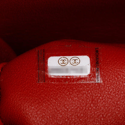Chanel Red Quilted Caviar Leather Jumbo Double Flap Bag