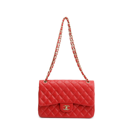 Chanel Red Quilted Caviar Leather Jumbo Double Flap Bag