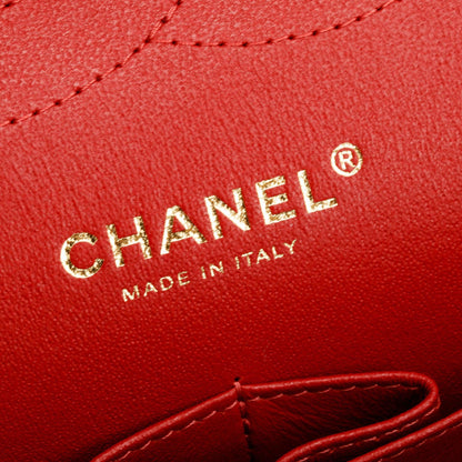 Chanel Red Quilted Caviar Leather Jumbo Double Flap Bag