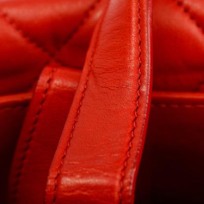 Chanel Red Quilted Lambskin Leather Chanel 3 Maxi Flap Bag