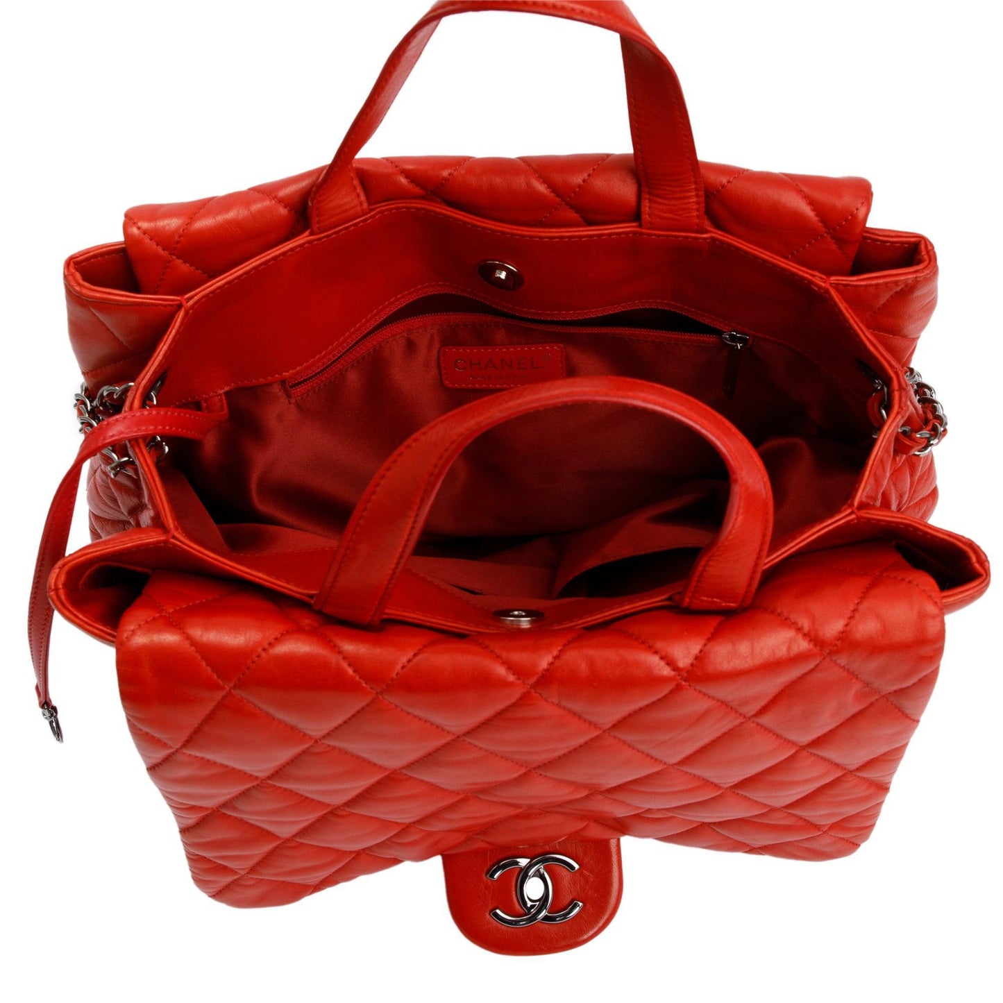 Chanel Red Quilted Lambskin Leather Chanel 3 Maxi Flap Bag
