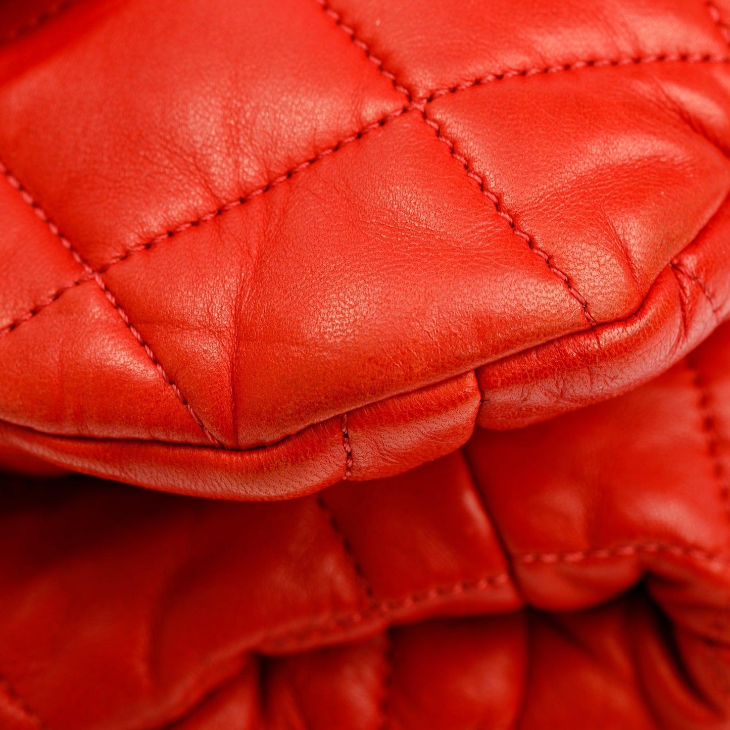 Chanel Red Quilted Lambskin Leather Chanel 3 Maxi Flap Bag