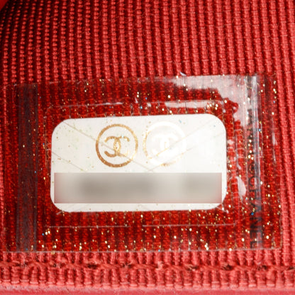 Chanel Red Quilted Lambskin Leather Classic Wallet on Chain