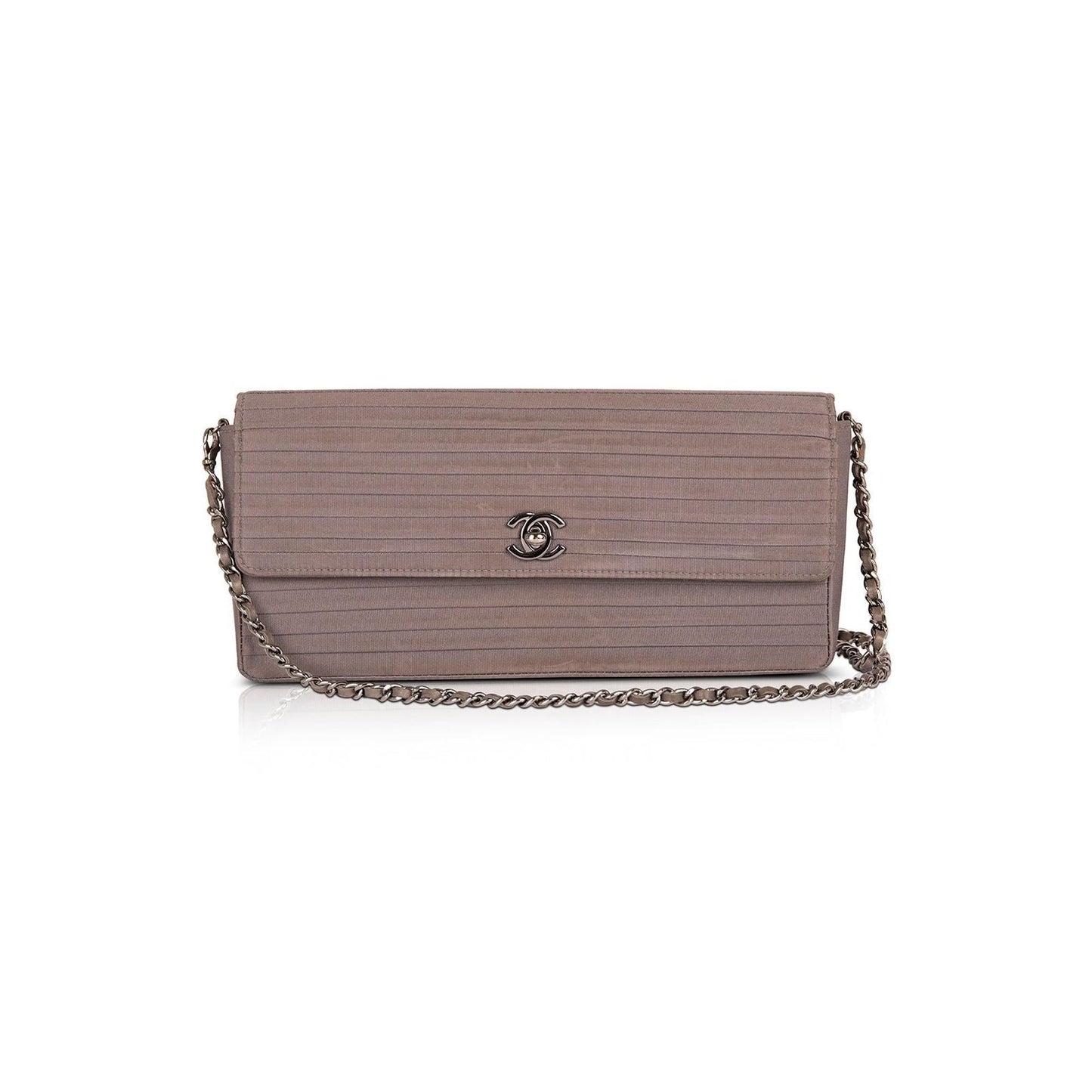 Chanel Satin Horizontal Quilt E/W Flap Bag