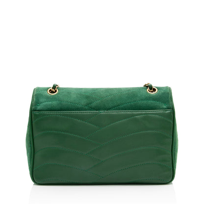 Chanel Scallop Quilted Suede Pagoda Medium Flap Bag (SHF-StVv1m)