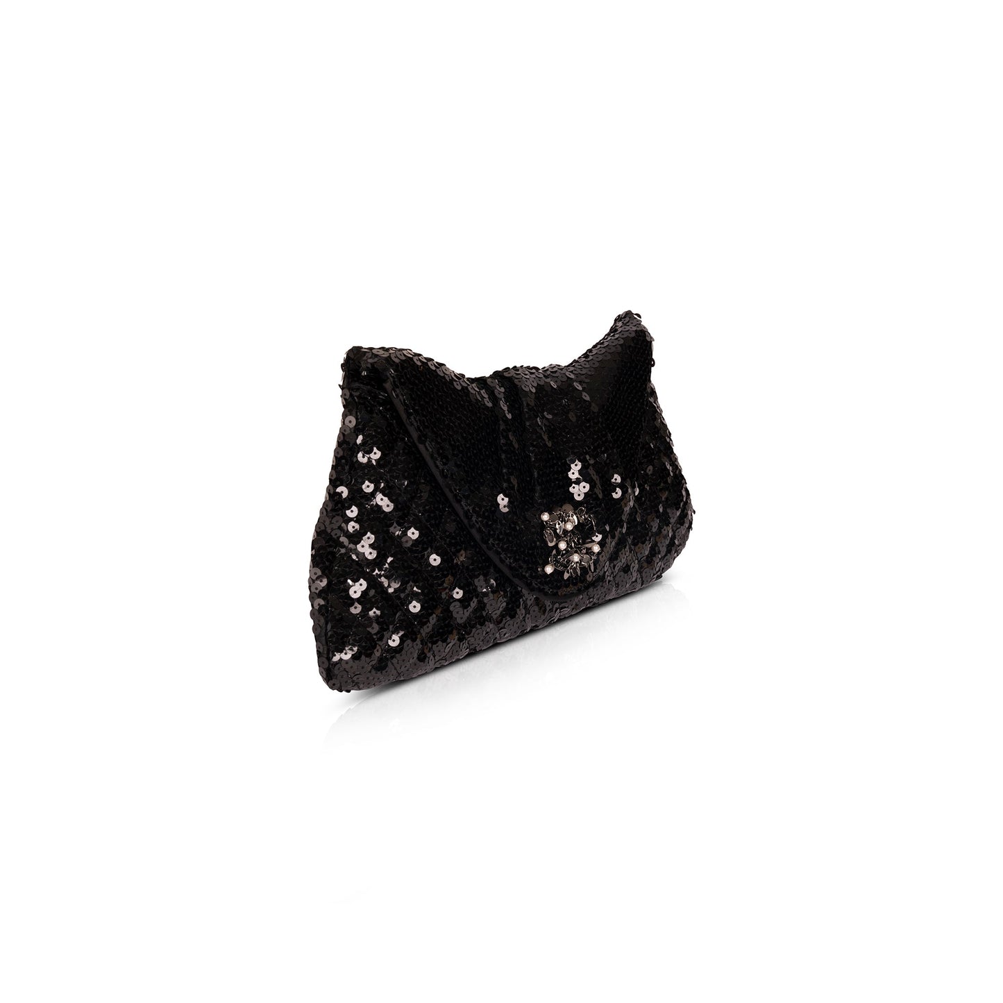 Chanel Sequin CC Half Moon Clutch