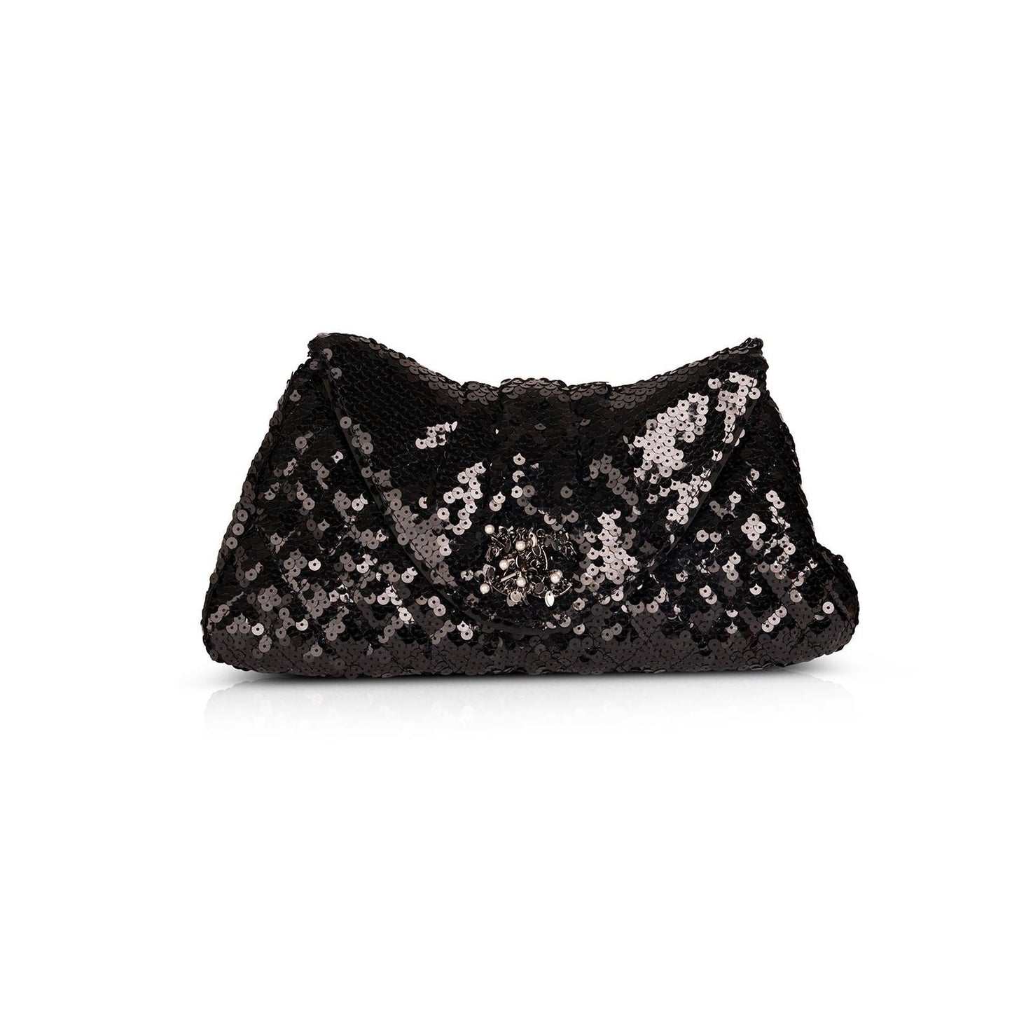 Chanel Sequin CC Half Moon Clutch