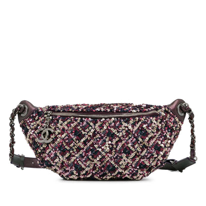 Chanel Sequin and Metallic Lambskin Belt Bag (SHG-8A8QLt)