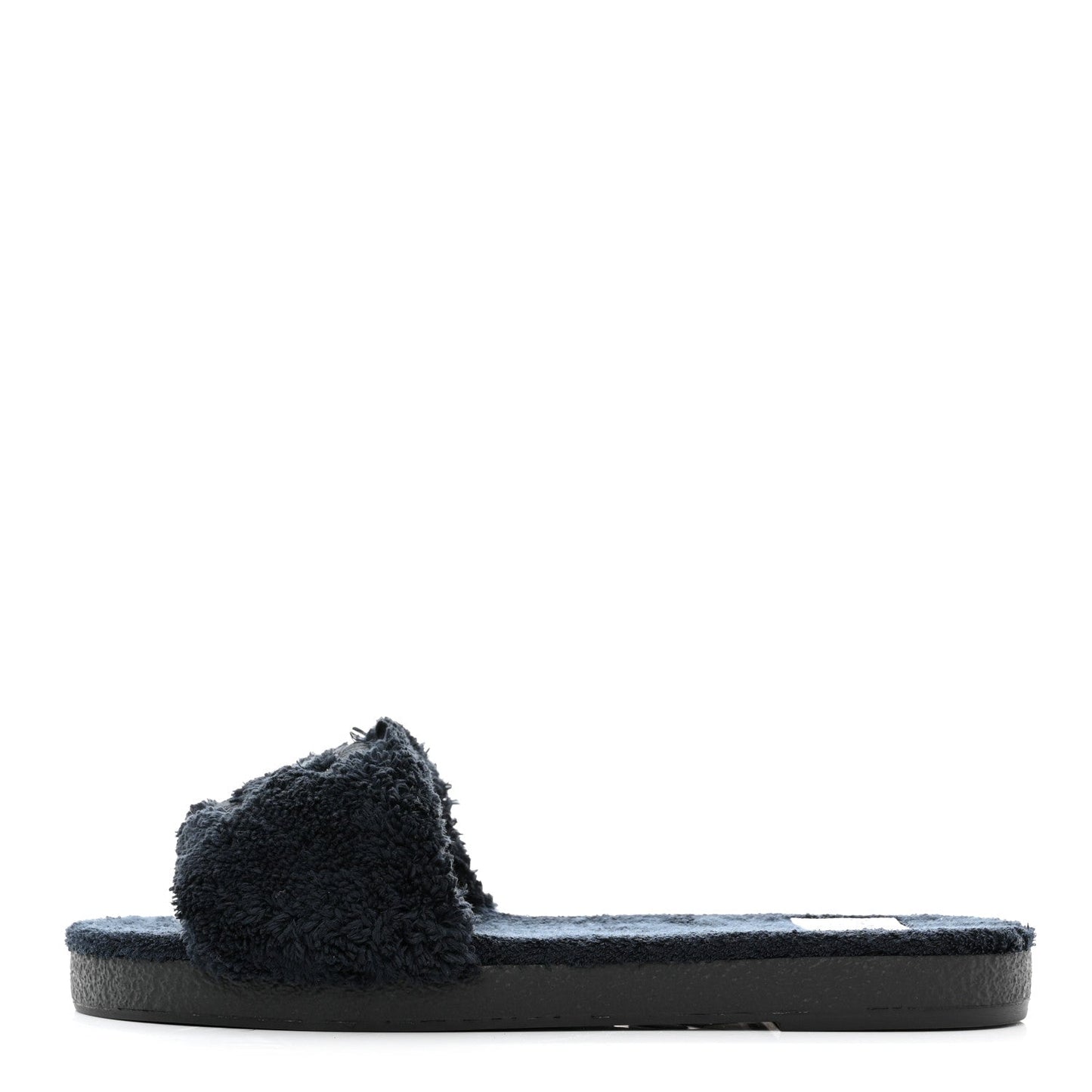 CHANEL CC SHEARLING SLIDE FLAT MULES