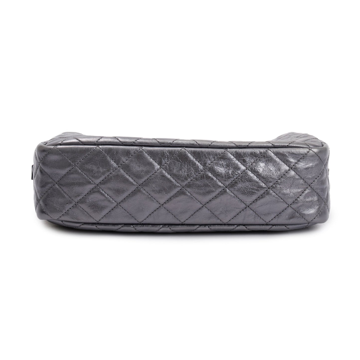 Chanel Silver Aged Calfskin Leather Medium Reissue Camera Bag