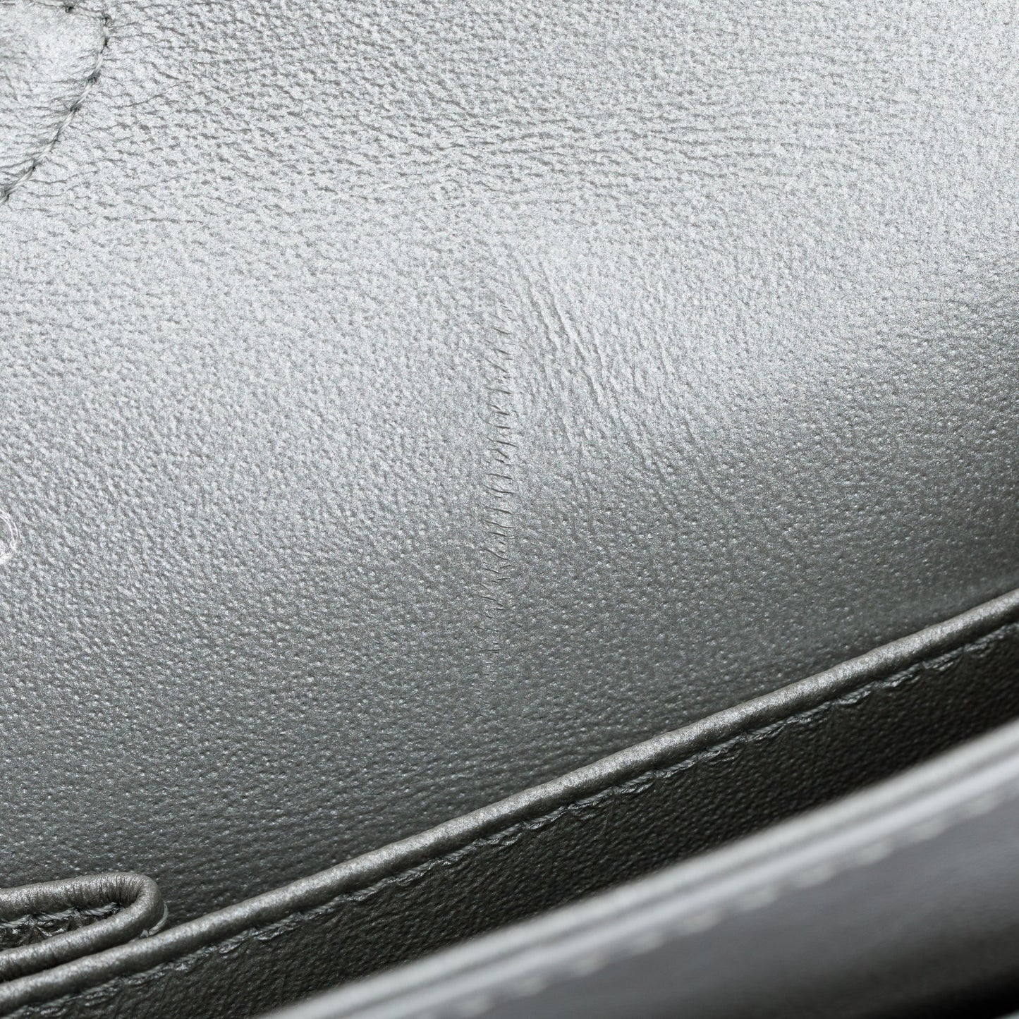 Chanel Silver Calfskin Leather Grommet Airline Medium Double Flap Bag