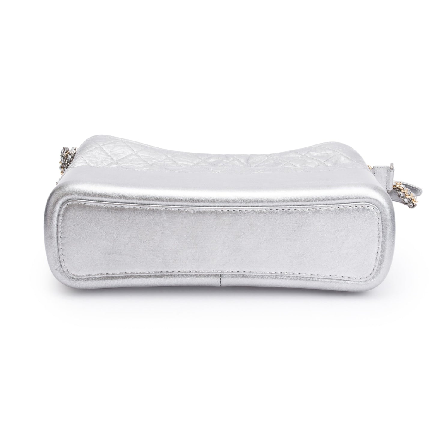 Chanel Silver Metallic Aged Calfskin Leather Large Gabrielle Hobo