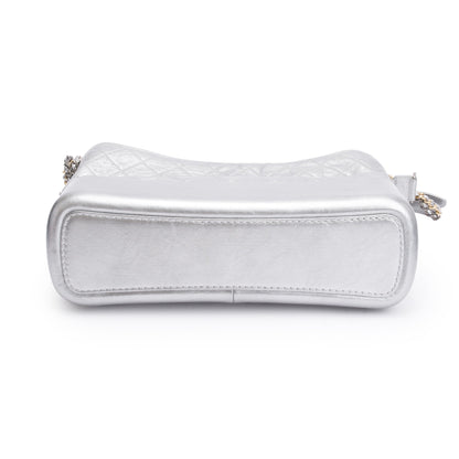 Chanel Silver Metallic Aged Calfskin Leather Large Gabrielle Hobo