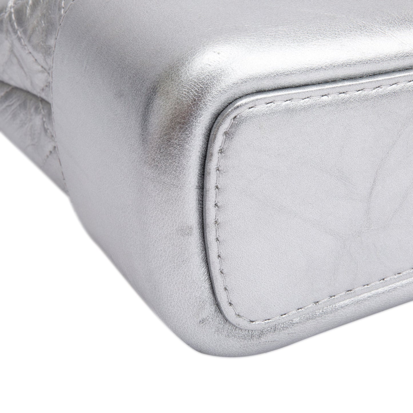 Chanel Silver Metallic Aged Calfskin Leather Large Gabrielle Hobo