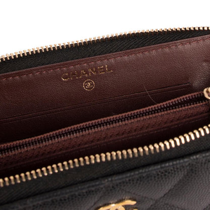 Chanel Small Caviar Leather Zipped Wallet