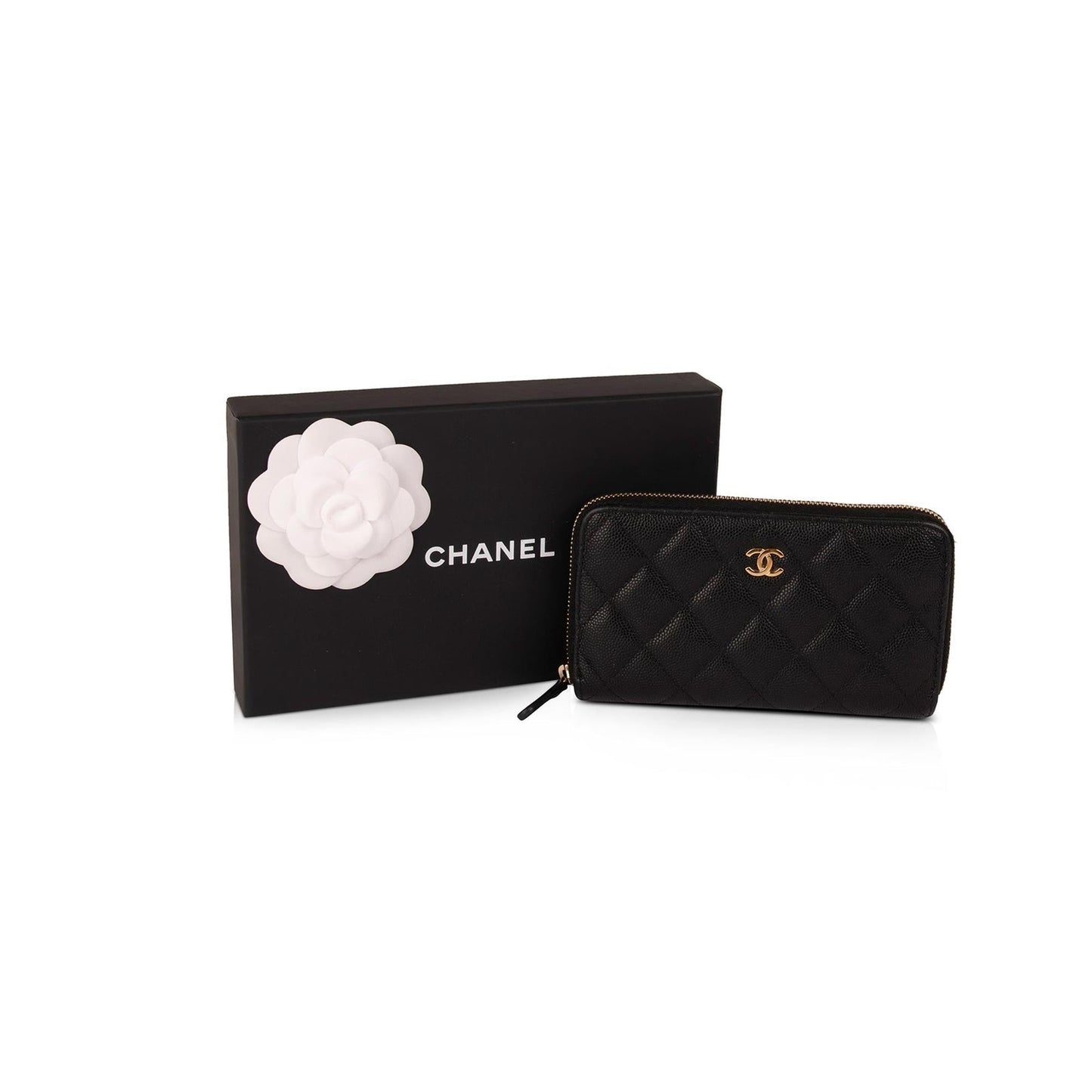Chanel Small Caviar Leather Zipped Wallet
