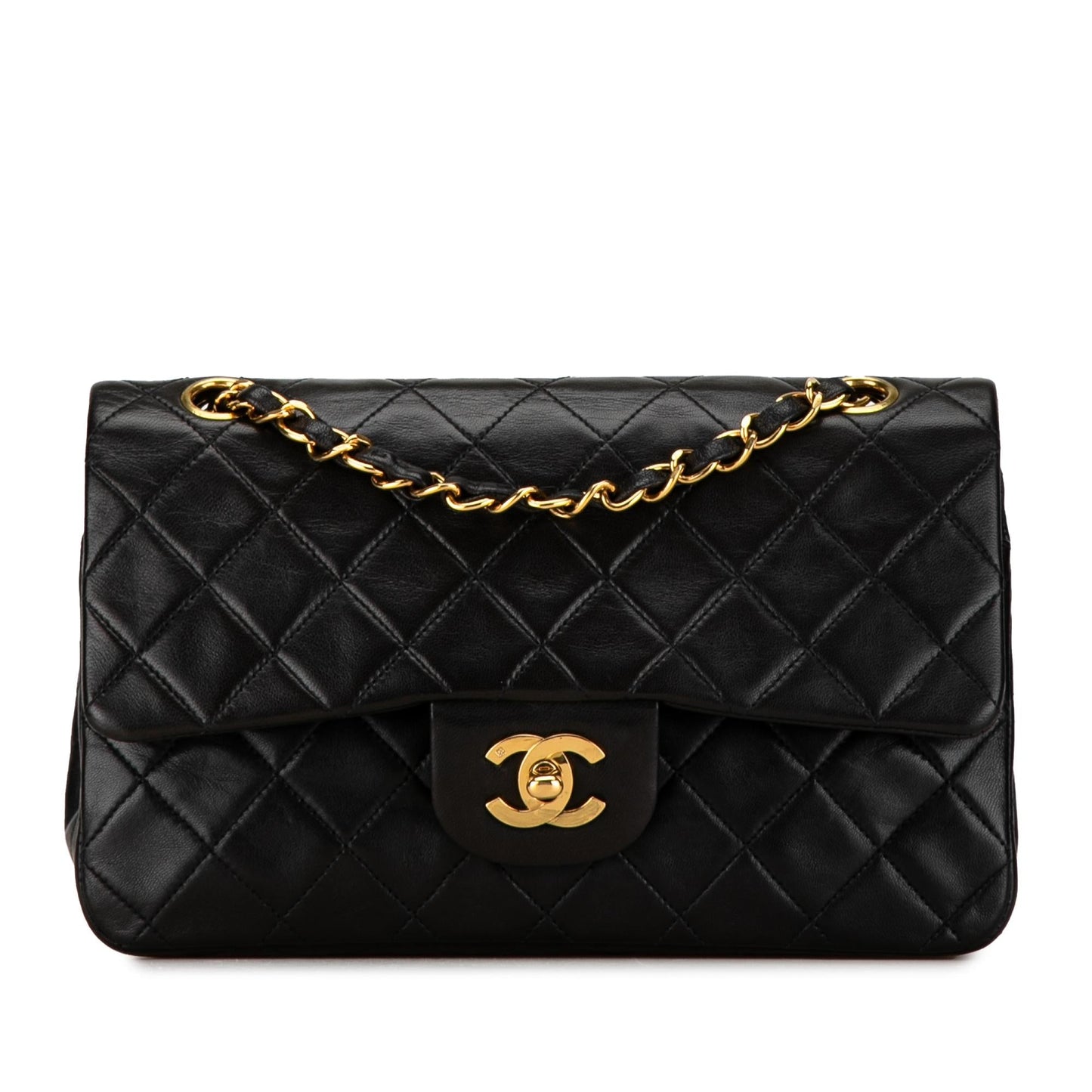Chanel Small Classic Lambskin Double Flap (SHG-FgW8Qu)
