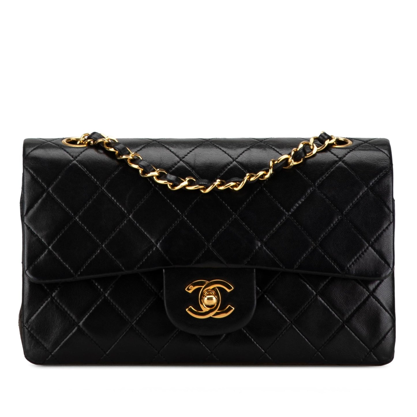 Chanel Small Classic Lambskin Double Flap (SHG-uhzzcD)